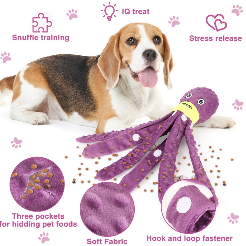 Plush Octopus Dog Snuffle Toy.