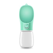 Pet portable water cup in mint green for cats, ideal for outdoor hydration and traveling.