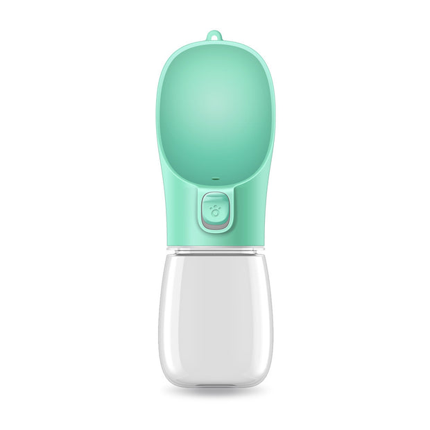 Pet portable water cup in mint green for cats, ideal for outdoor hydration and traveling.