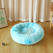 Round Plush Pet Bed for Small Dogs & Cats