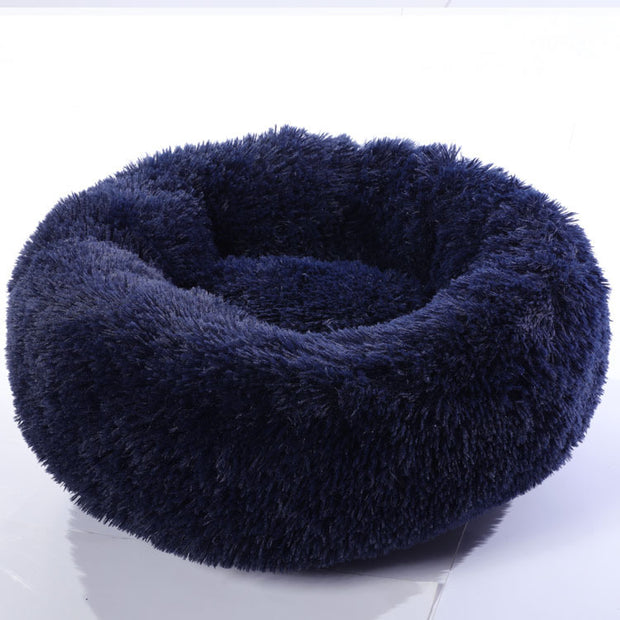 Round Plush Pet Bed for Small Dogs & Cats