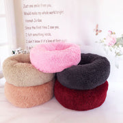 Round Plush Pet Bed for Small Dogs & Cats