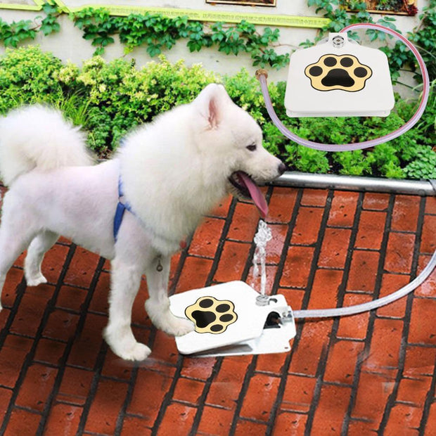 The Outdoor Dog Pet Water Fountain provides fresh water on demand. Durable, easy to use, and perfect for keeping your dog cool and hydrated outdoors.