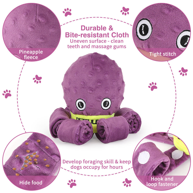 Plush Octopus Dog Snuffle Toy.