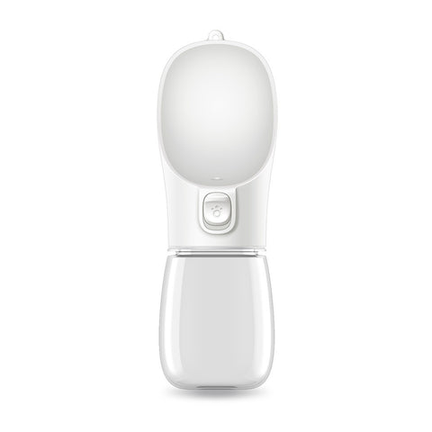 White portable water cup for pets, ideal for cat water fountains, 300ml capacity.