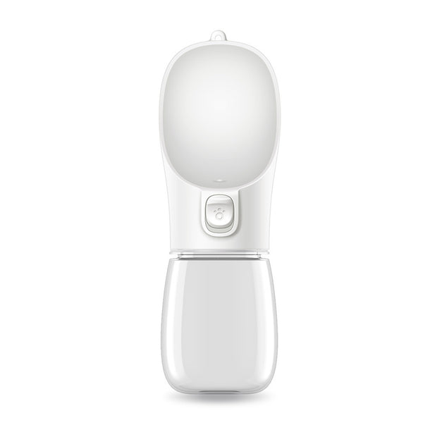 White portable water cup for pets, ideal for cat water fountains, 300ml capacity.