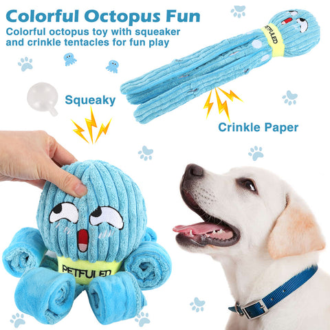 Plush Octopus Dog Snuffle Toy.