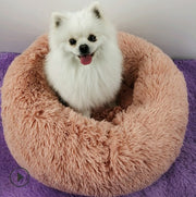 Round Plush Pet Bed for Small Dogs & Cats